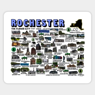 Rochester New York Map Art Sticker